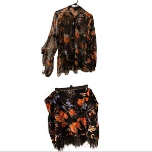 Who What Wear - flower pattern skirt set